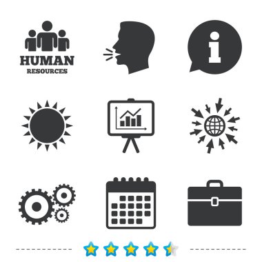 İnsan kaynakları ve iş ikonları/simgeleri.