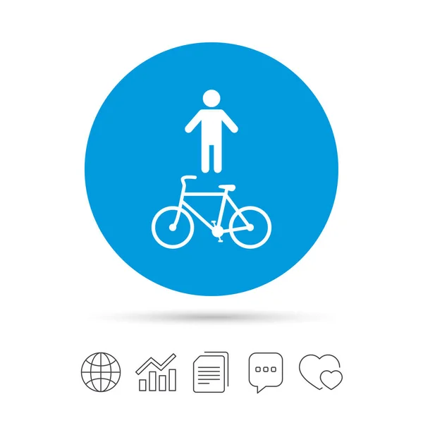 Bicicleta y sendero peatonal icono — Archivo Imágenes Vectoriales