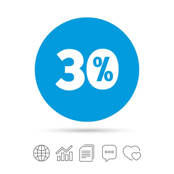 30 procent korting teken pictogram — Stockvector