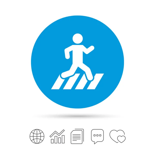 Crosswalk icono plano . — Vector de stock