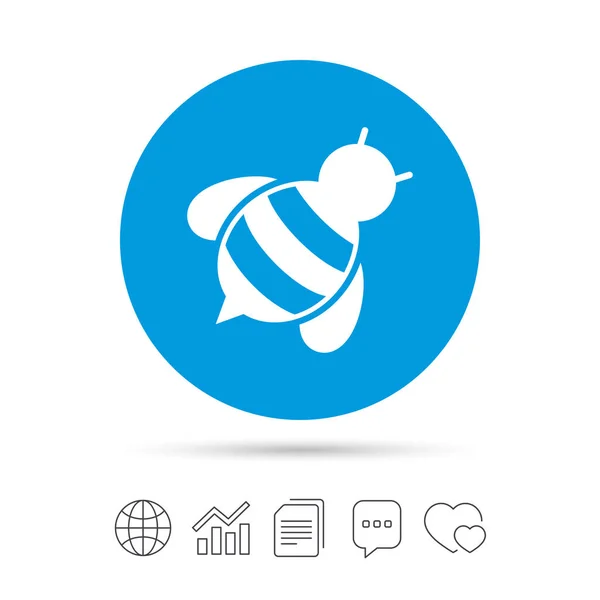 Bee flat icon. — Stock Vector