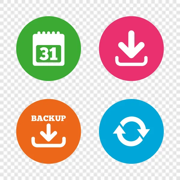 ダウンロードとバックアップの兆候. — ストックベクタ