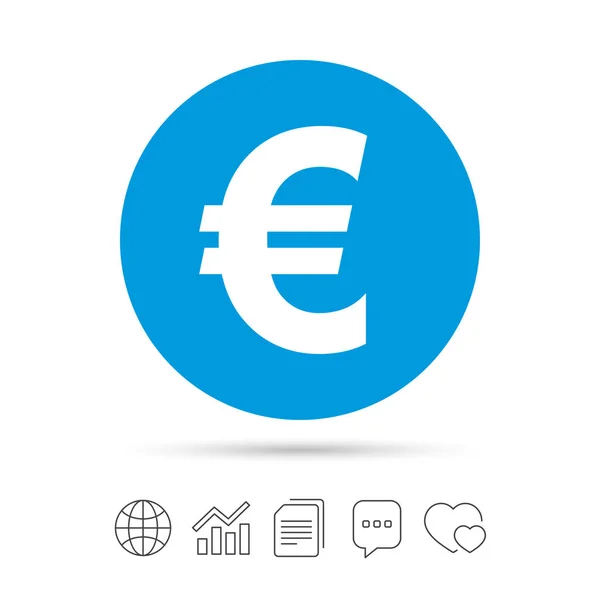 Euro signo icono . — Vector de stock