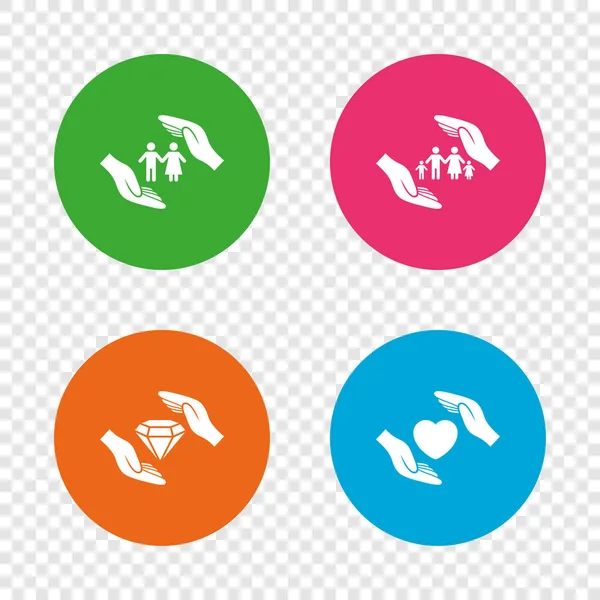 Hands insurance icons. — Stock Vector