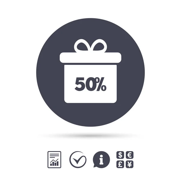50 Prozent Verkauf Geschenk-Box-Tag — Stockvektor