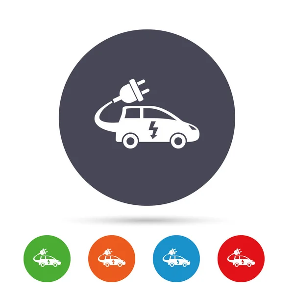 Iconos de signo de coche eléctrico — Vector de stock