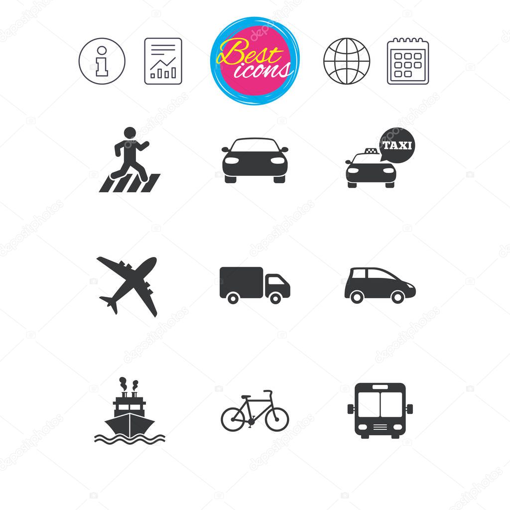 Transport flat icons.