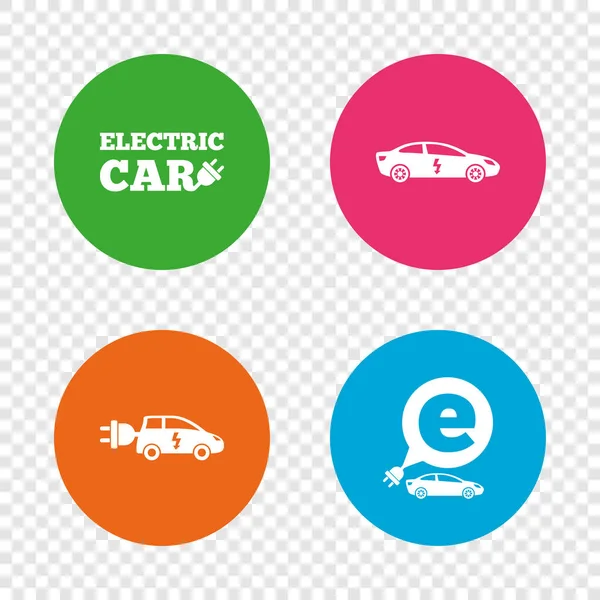 Electric car icons set — Stock Vector