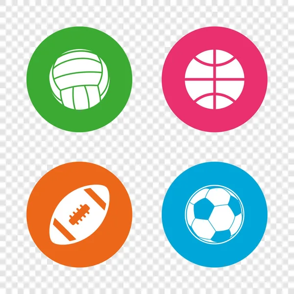 Bolas desportivas. Voleibol, Basquete, Futebol . —  Vetores de Stock