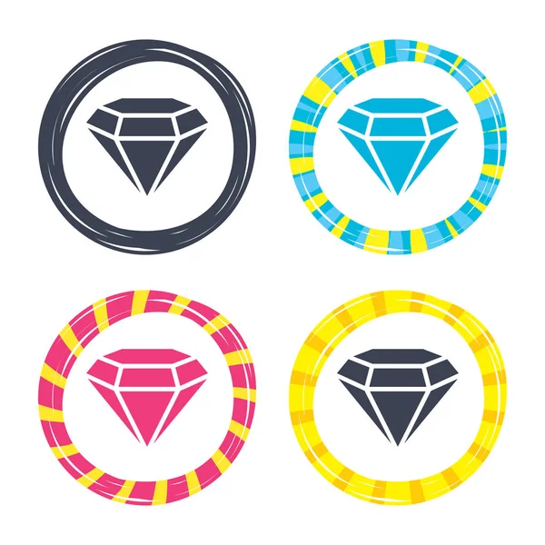 Diamant teken pictogrammen — Stockvector