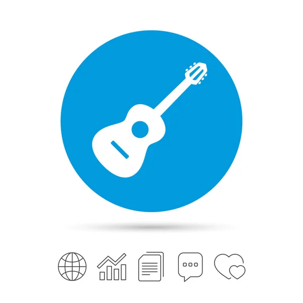 Akustyczna gitara ikona znak — Wektor stockowy