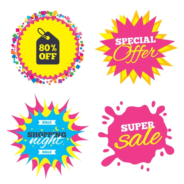 80 percent sale price tag icons. — Stock Vector