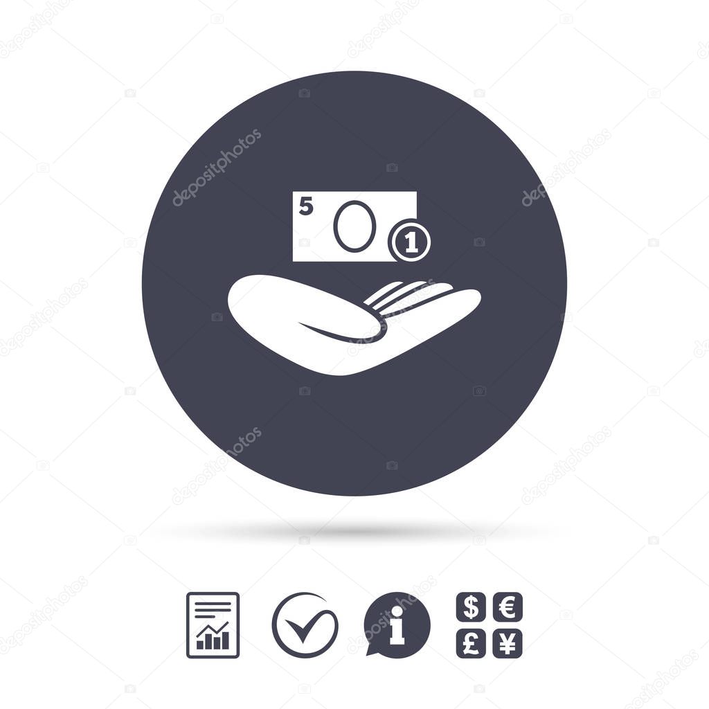 Donation hand sign icon