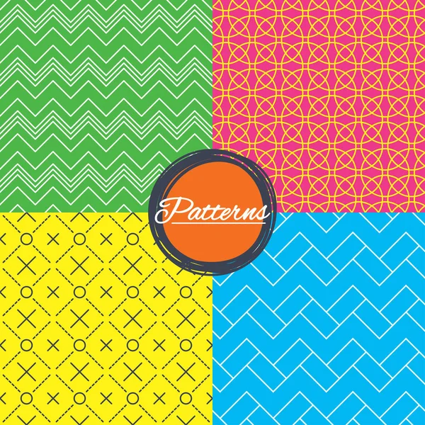 Patterns with colored background — Stock Vector