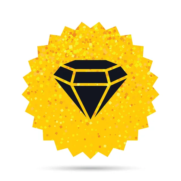Gouden glitter web knop — Stockvector