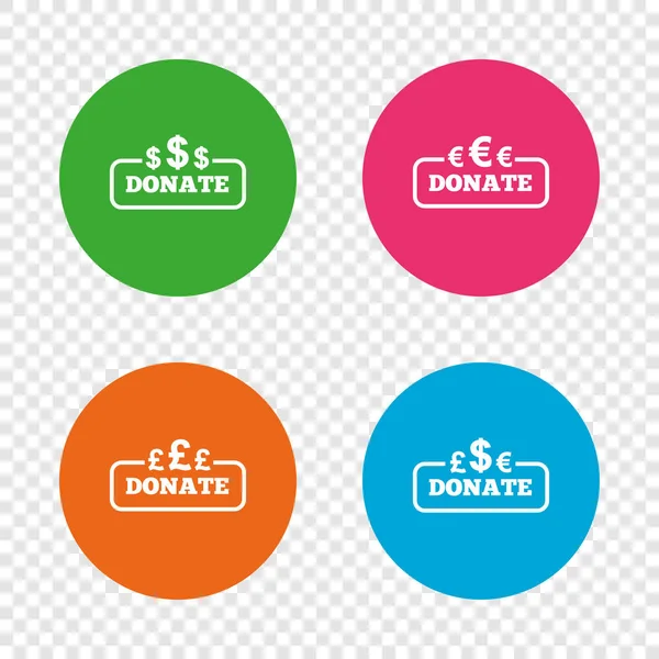 Round buttons on transparent background — Stock Vector