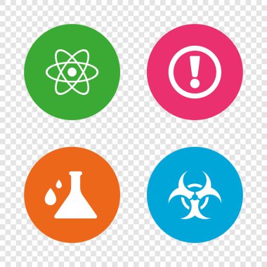 Dikkat biohazard simgeler. Kimya şişesi.