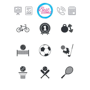 Spor oyunları, fitness simgesi. Futbol, basketbol.