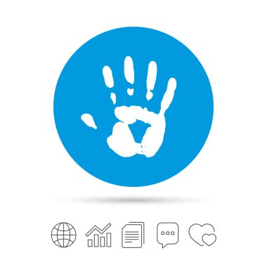 Hand print sign icon clipart