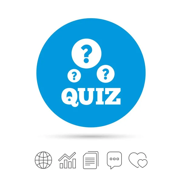 Quiz with question marks icon — Stock Vector