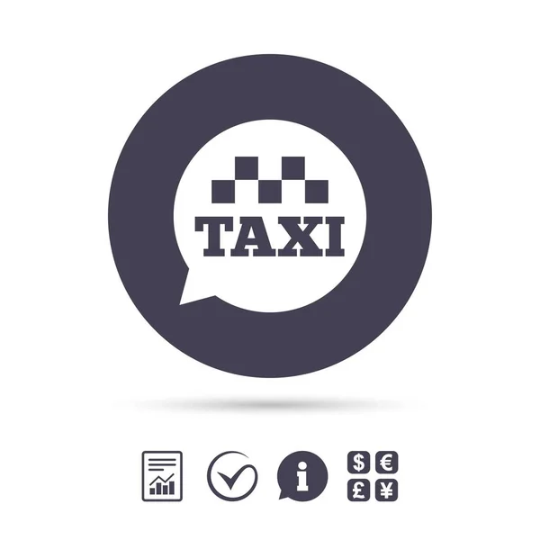 Icono de señal de burbuja de voz de taxi. Transporte público . — Archivo Imágenes Vectoriales