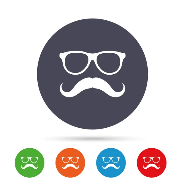 Moustache et lunettes Icône — Image vectorielle