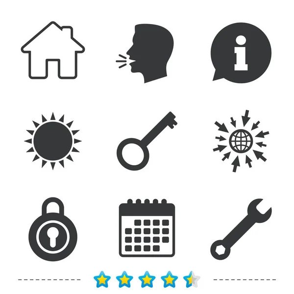 Home key icons set — Stock Vector