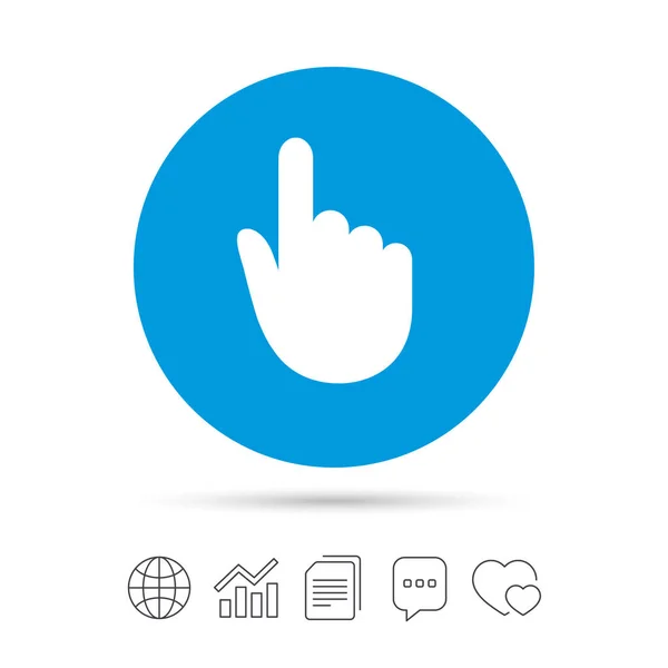 Icono de signo de cursor mano . — Vector de stock