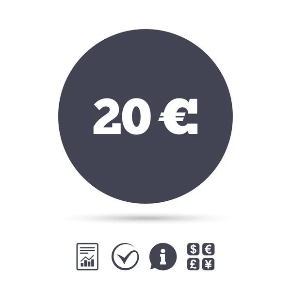 20 євро знак значок — стоковий вектор