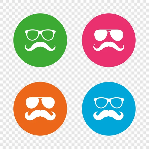 Moustache et lunettes icônes. Symboles Hipster . — Image vectorielle