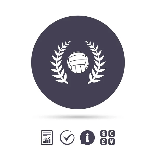 Icono de signo de voleibol. Símbolo deporte playa . — Vector de stock