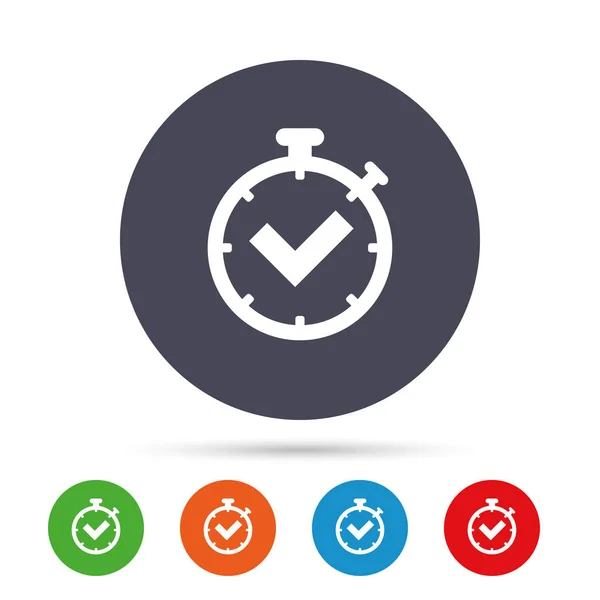 Timer teken pictogram. Selectievakje stopwatch-symbool. — Stockvector