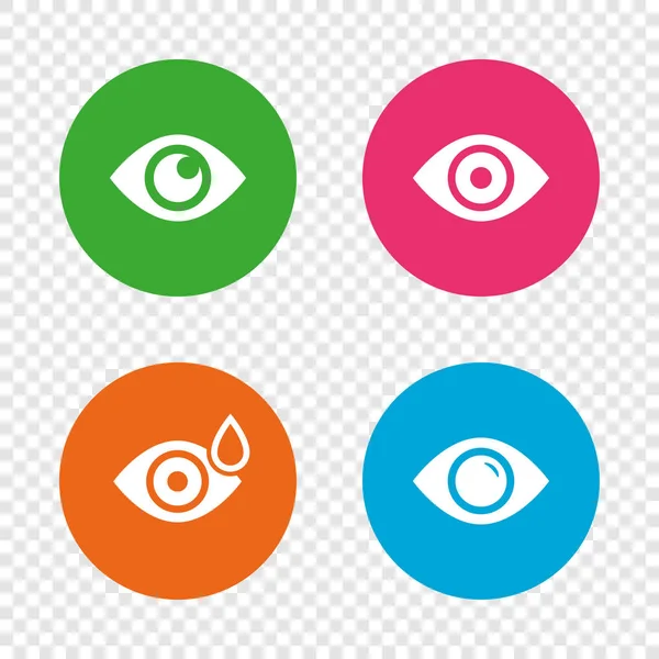 Eye signs. Eyeball with water drop symbols. — Stock Vector