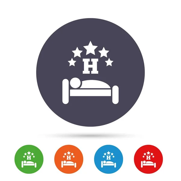 Icono de signo de hotel de cinco estrellas — Vector de stock