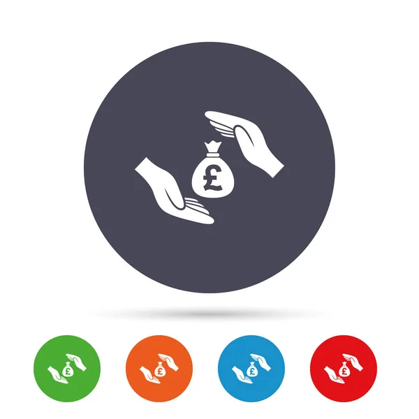 Protection argent sac signe icône — Image vectorielle