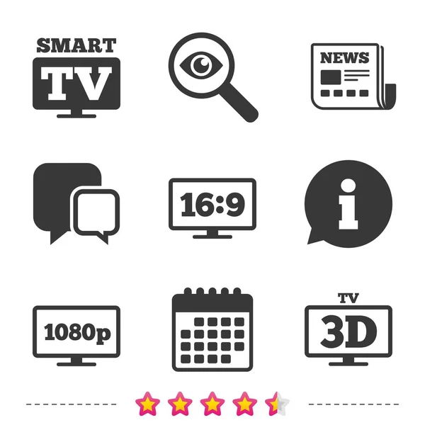 Icône du mode Smart TV. Symbole de télévision 3D . — Image vectorielle