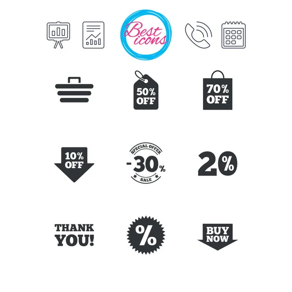 Sale discounts icons — Stock Vector