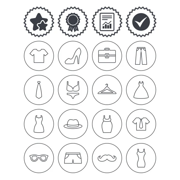Clothes and accessories icons — Stock Vector