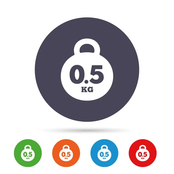 Gewicht teken pictogram. 0.5 kilogram (kg). mail gewicht. — Stockvector