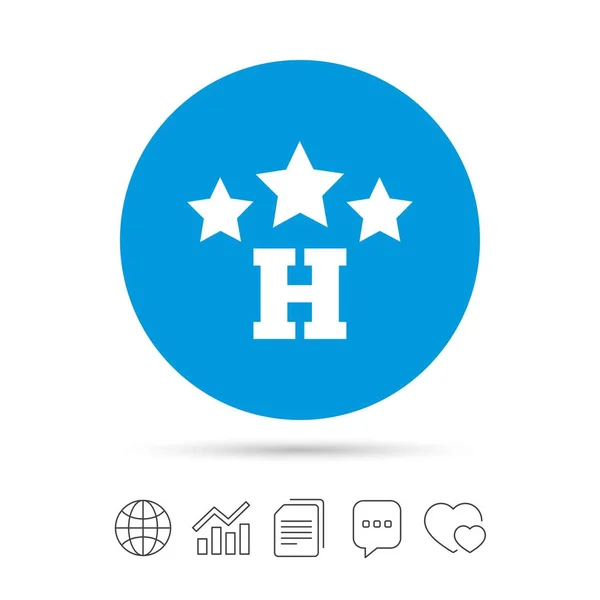 Icono de signo de hotel de tres estrellas — Vector de stock