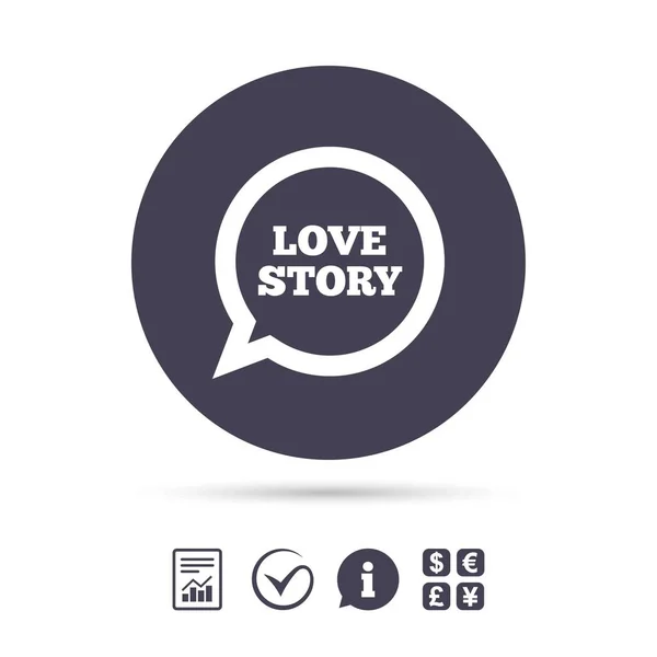 Love story speech bubble sign icon. — Stock Vector