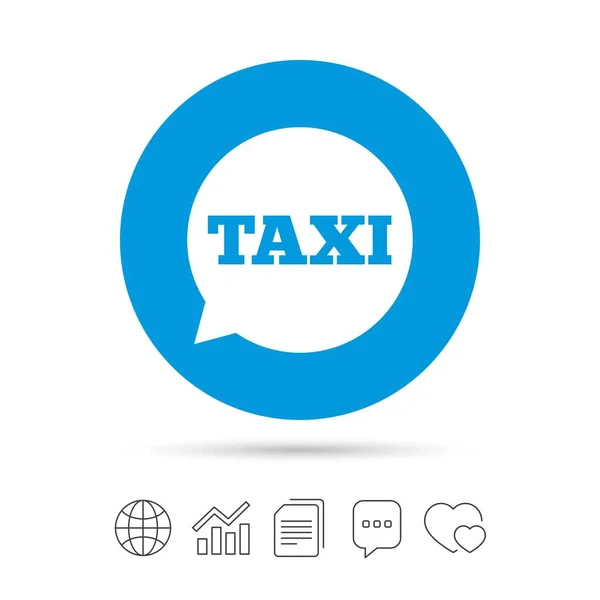 Taksówką mowy Bańka znak ikona. Transportu publicznego. — Wektor stockowy