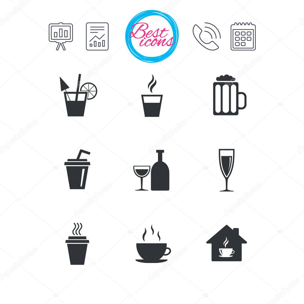 Tea, coffee and beer icons