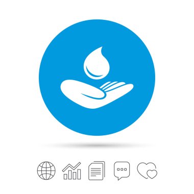 Su damla sembolü el tutar.