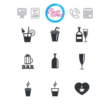Bira, çay ve kahve simgeler