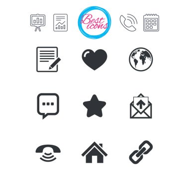 İletişim düz simgeler 