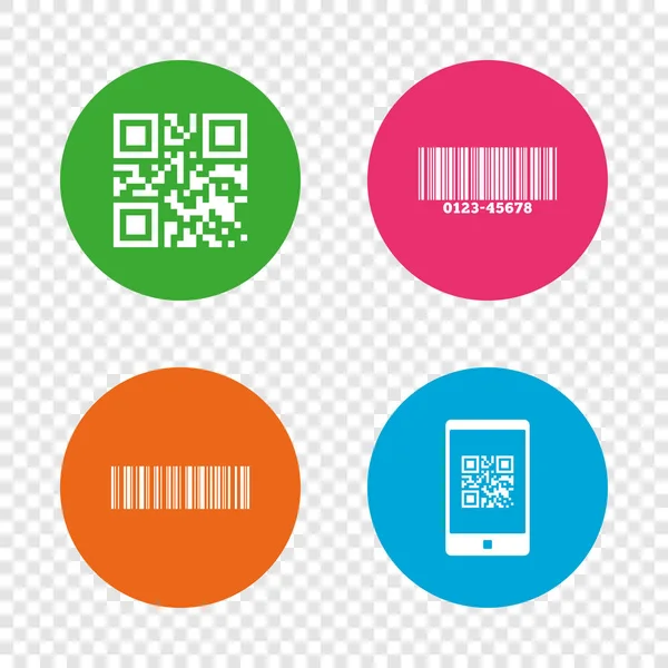 Bar and Qr code icons. Scan barcode symbol. — Stock Vector