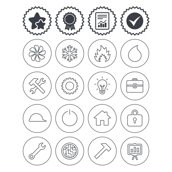 Ventilation and air conditioning icons — Stock Vector