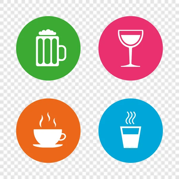 Taza de café, vaso de cerveza iconos — Vector de stock