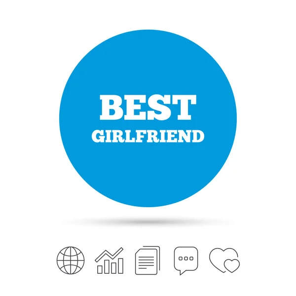 Best girlfriend sign icon — Stock Vector